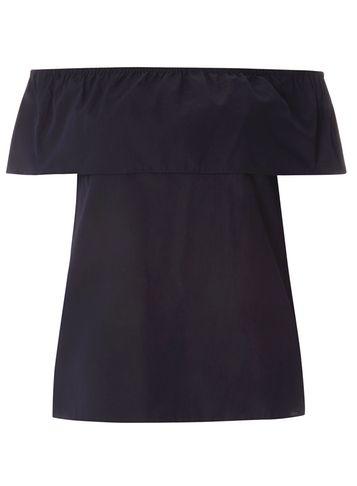 Dorothy Perkins Navy Cotton Bardot Top