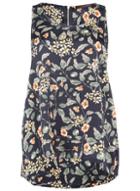 *tenki Navy Blue Floral Print Jersey Top