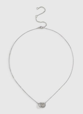 Dorothy Perkins Silver Pave Link Necklace