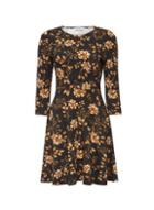 Dorothy Perkins Petite Multi Colour Floral Print Fit And Flare Dress