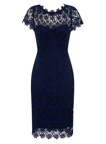 Dorothy Perkins *paper Dolls Navy Lace V-back Dress