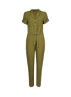 Dorothy Perkins Khaki Utility Linen Look Jumpsuit