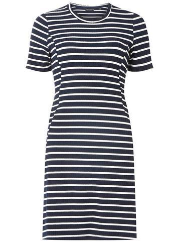Dorothy Perkins Navy And White Ribbed Skater Dress