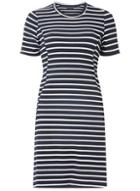 Dorothy Perkins Navy And White Ribbed Skater Dress