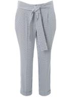 Dorothy Perkins Navy Gingham Belt-tie Trousers