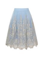 Dorothy Perkins *chi Chi London Blue Embroidered Midi Skirt