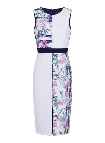 Dorothy Perkins *paper Dolls Multi Coloured Printed Colour Block Dress