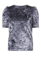 Dorothy Perkins Grey Velvet Ruched Sleeve Top
