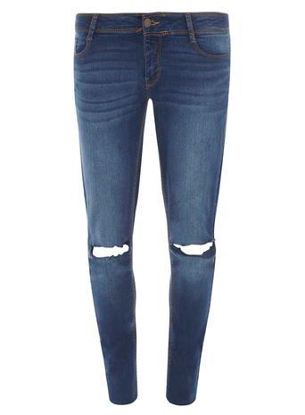 Dorothy Perkins Midwash Rip 'bailey' Ultra Stretch Super Skinny Jeans