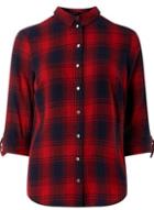 Dorothy Perkins Red Cotton Checked Shirt