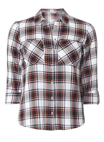 Dorothy Perkins Petite Navy Checked Shirt