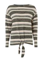 Dorothy Perkins Multi Colour Striped Tie Front Top