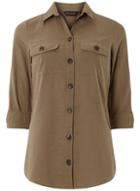 Dorothy Perkins Khaki Safari Shirtwith Linen