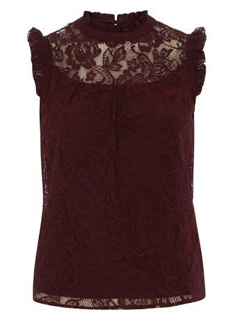Dorothy Perkins Petite Wine Victoriana Top