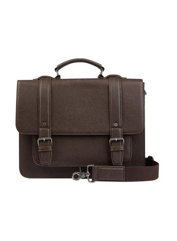 *burton Dark Brown Pu Satchel Bag
