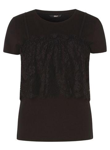 Dorothy Perkins *only Black Layered Lace T-shirt