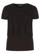 Dorothy Perkins *only Black Layered Lace T-shirt