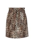 Dorothy Perkins Brown Animal Print Paperbag Mini Skirt