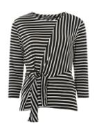 Dorothy Perkins Petite Monochrome Side-knot Striped Top