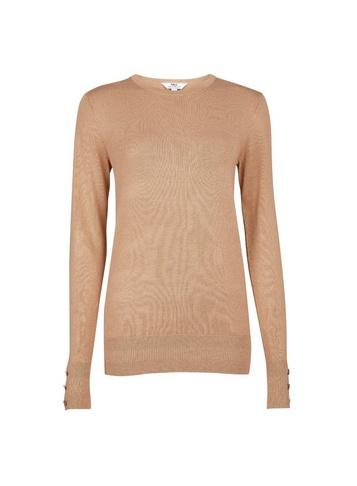 Dorothy Perkins *tall Camel Button Cuff Jumper
