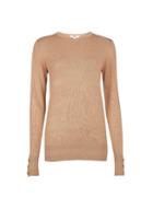 Dorothy Perkins *tall Camel Button Cuff Jumper