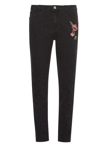 Dorothy Perkins *tall Embroidered Black Straight Jeans