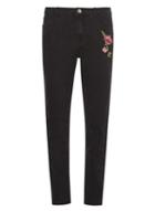 Dorothy Perkins *tall Embroidered Black Straight Jeans