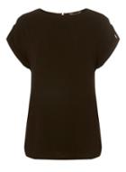 Dorothy Perkins *tall Khaki Turnback Short Sleeve T-shirt