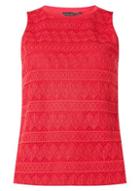 Dorothy Perkins Cranberry Geometric Lace Shell Top