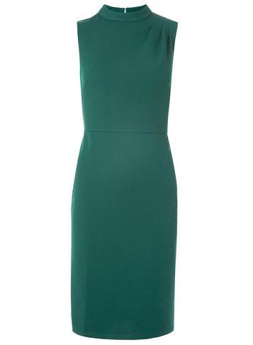 Dorothy Perkins Green Mock Neck Pencil Dress