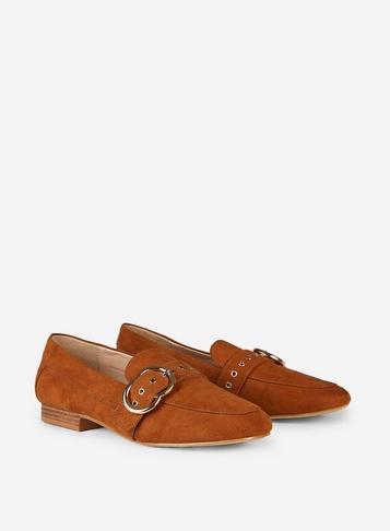 Dorothy Perkins Tan Lola Buckle Loafers