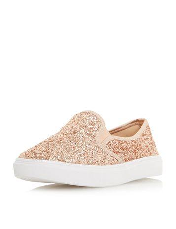 Dorothy Perkins *head Over Heels By Dune Rose Gold 'elsaa' Trainers