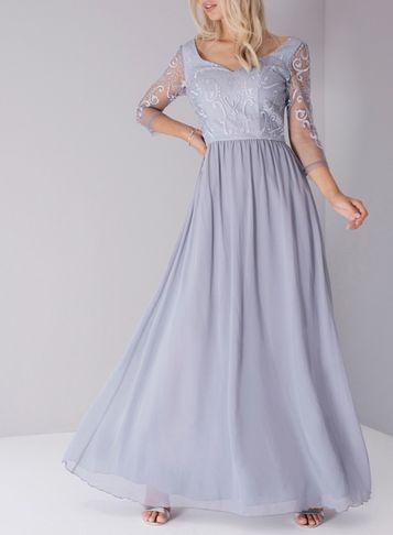Dorothy Perkins *chi Chi London Blue Embroidered Maxi Dress