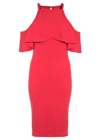 Dorothy Perkins *quiz Red Crepe Midi Bodycon Dress