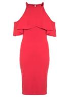 Dorothy Perkins *quiz Red Crepe Midi Bodycon Dress