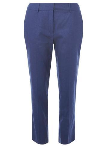 Dorothy Perkins Navy Linen Split Hem Trousers
