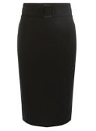 Dorothy Perkins Black Ring Front Pencil Skirt