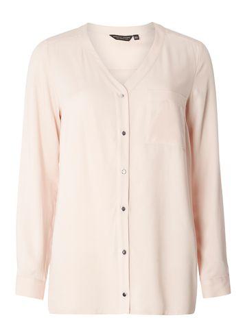 Dorothy Perkins Nude Roll Sleeve Shirt