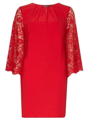 Dorothy Perkins *billie & Blossom Red Lace Sleeve Shift Dress