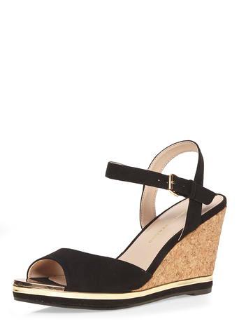 Dorothy Perkins Black Cork Vivian Insert Wedge