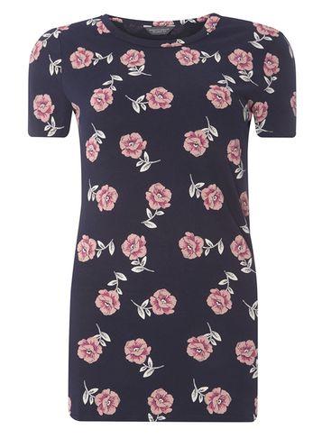 Dorothy Perkins *tall Navy Floral Print T-shirt