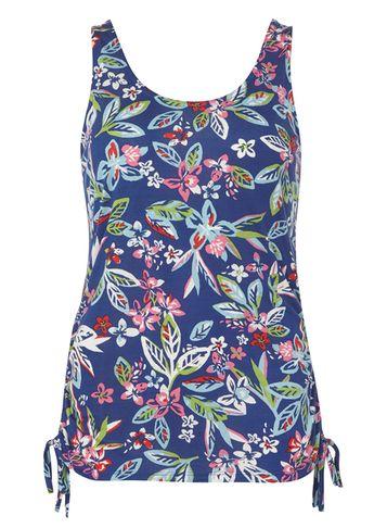Dorothy Perkins Cobalt Tropical Print Ruched Tank Top