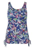 Dorothy Perkins Cobalt Tropical Print Ruched Tank Top