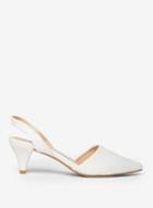 Dorothy Perkins White Pu Esme Cone Heel Court Shoes