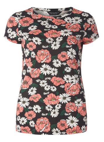 Dorothy Perkins Black And Coral Floral T-shirt
