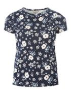 Dorothy Perkins Petite Navy Floral T-shirt