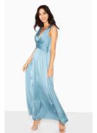 Dorothy Perkins *little Mistress Aqua V-neck Maxi Dress