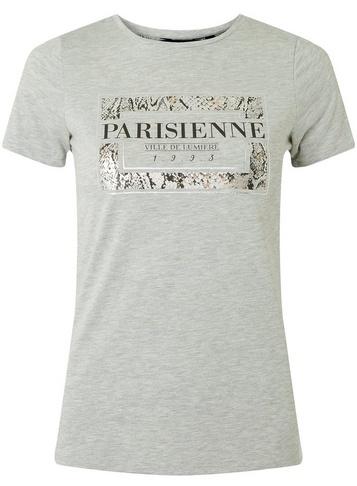 Dorothy Perkins Grey Parisienne Motif T-shirt