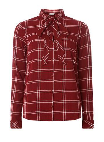 Dorothy Perkins *noisy May Burgundy Checked Shirt