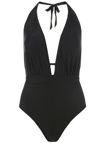 Dorothy Perkins *dp Beach Tall Black Plunge Swimsuit